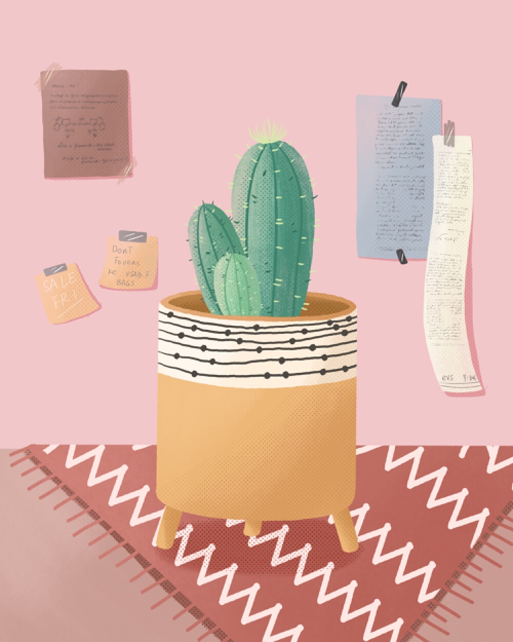 仙人掌植物装饰画