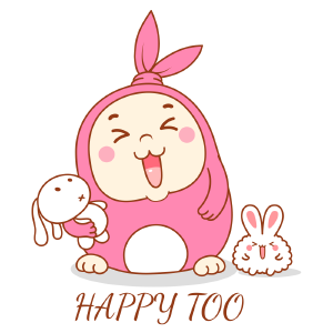 歪叽兔Happy Too 卡通形象设计-开心
