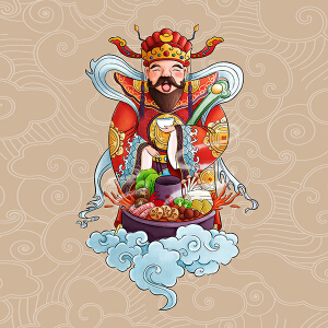 新年吃货火锅财神