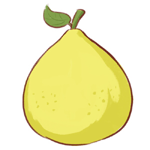 卡通手绘柚子插画元素