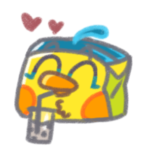 鸭鸭果汁喝奶茶