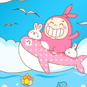 歪叽兔Happy Too 卡通形象设计-海洋插画