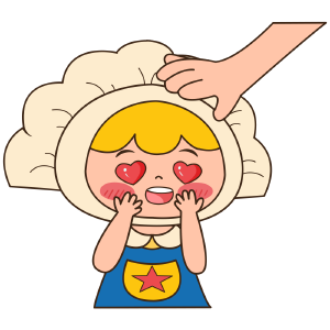 水饺妹表情包-摸摸头