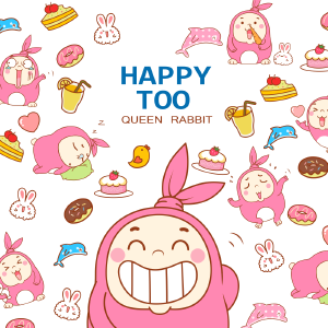 歪叽兔Happy Too 卡通形象设计-图案