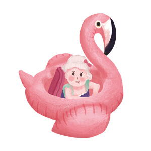 夏季清新粉色婴儿游泳圈