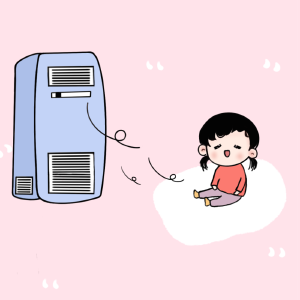 吹空调的小女生